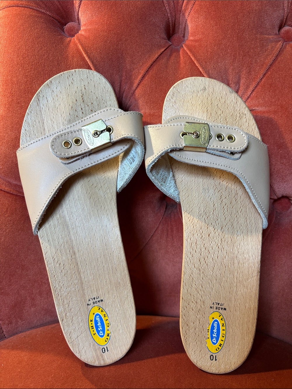 VINTAGE Dr. Scholl's Original Wood Sandals | Made in Italy | Size 10